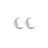 TINY MOON STUDS SILVER